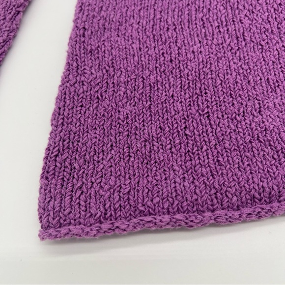 Eileen Fisher Purple Textured V-Neck Cotton Blend Sweater – Size L – Soft Knit - Picture 6 of 12